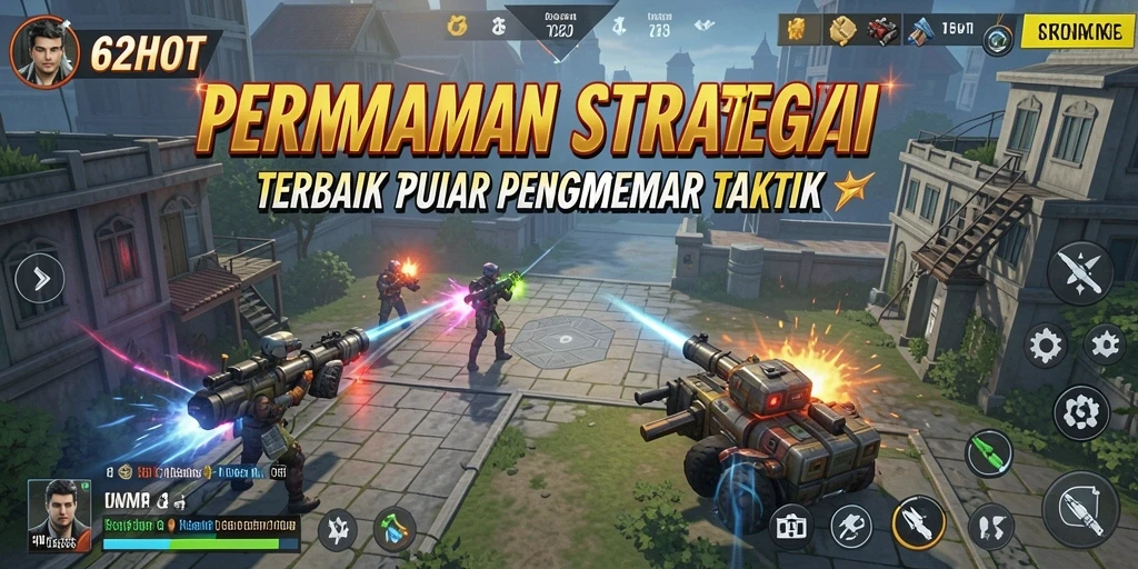 Tampilan gameplay strategis yang mendebarkan di 62HOT.