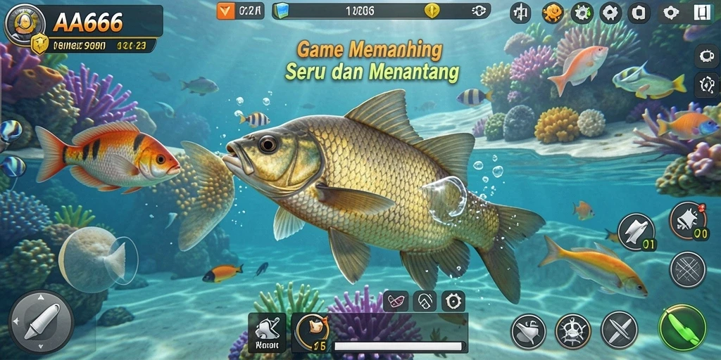 Tampilan gameplay AA666 dengan suasana memancing yang mendebarkan.