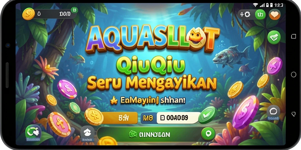 Screenshot gameplay AQUASLOT yang menampilkan keseruan permainan QiuQiu.