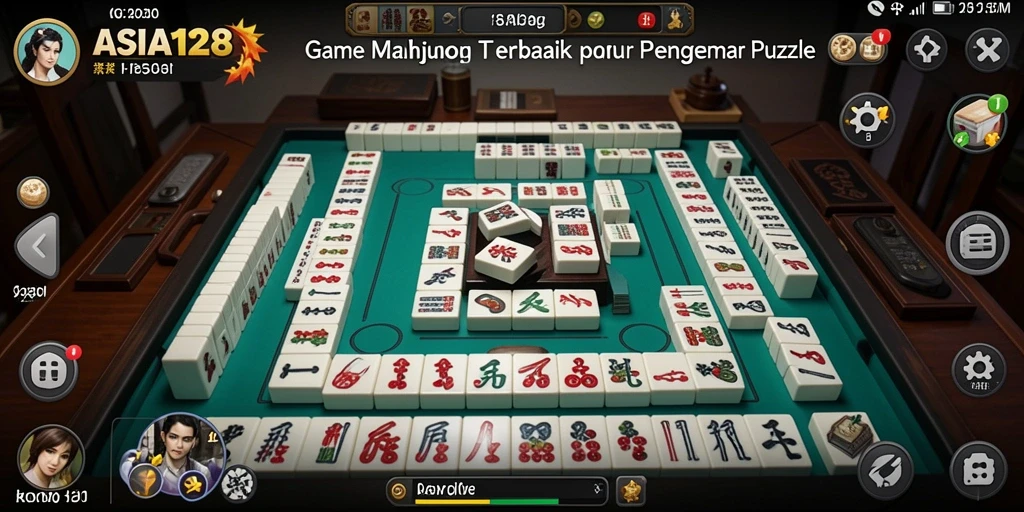 Tampilan menarik dari gameplay Mahjong di ASIA128.