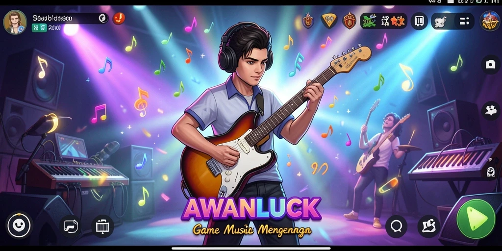 Tampilan gameplay AWANLUCK yang penuh warna dan menarik.