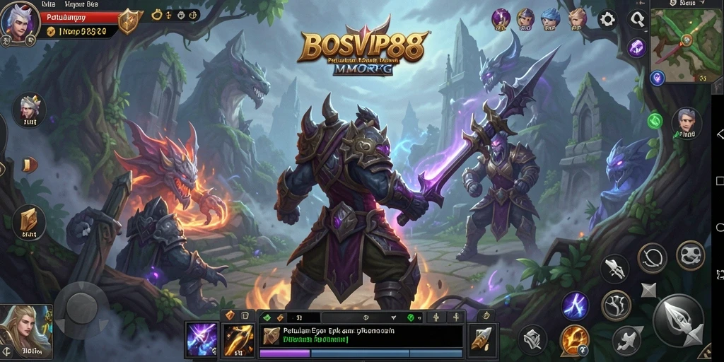 Tampilan gameplay menarik dalam dunia MMORPG yang epik.