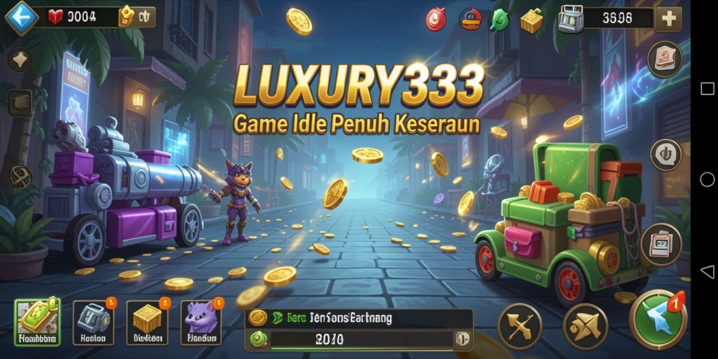 Screenshot gameplay LUXURY333 menampilkan karakter yang sedang mengumpulkan sumber daya.