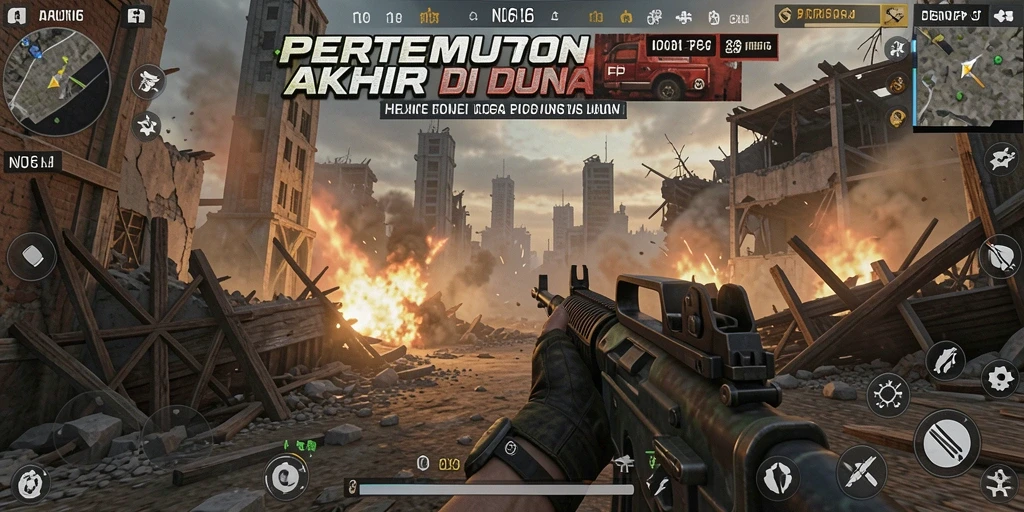 Tampilan menarik dari gameplay seru di N06 dalam genre FPS.
