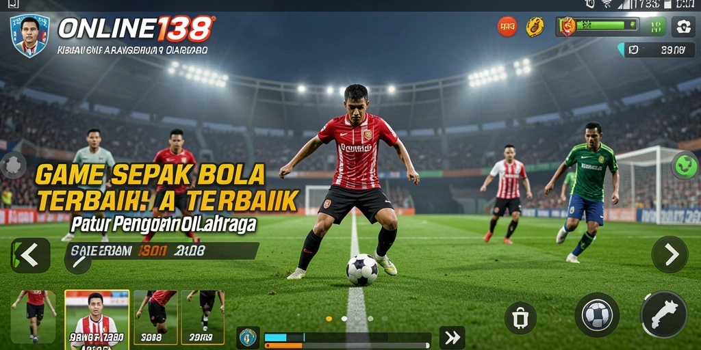 Tampilan gameplay seru dari ONLINE138 dengan aksi sepak bola mendebarkan.