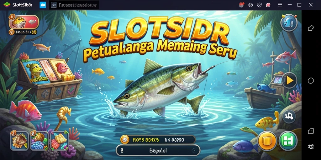 Tampilan gameplay SLOTSIDR yang menarik saat memancing ikan.