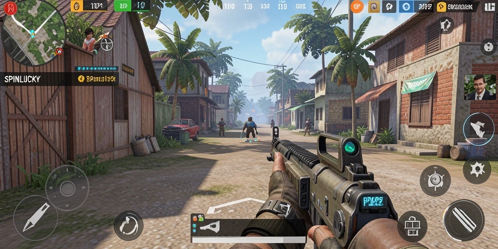 Tampilan gameplay SPINLUCKY yang seru dan penuh aksi.