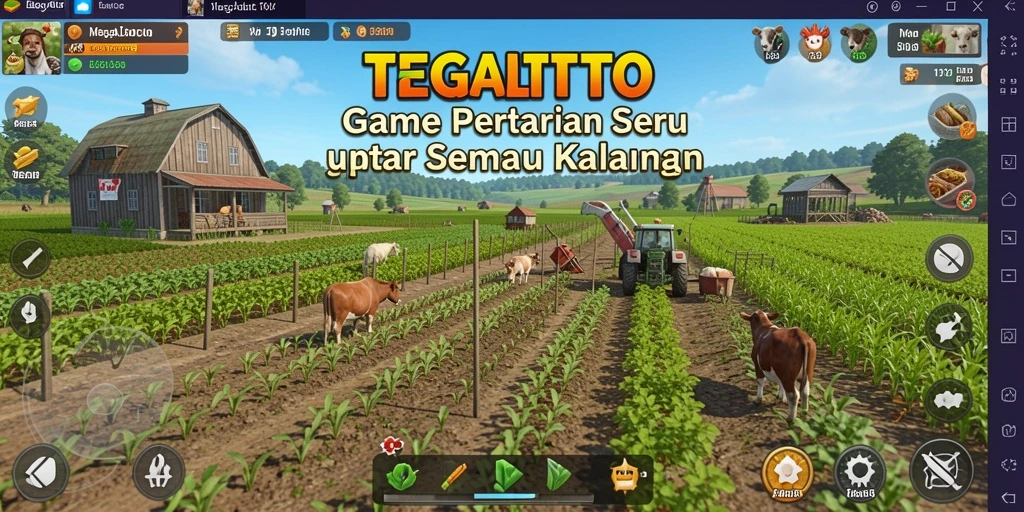 Screenshot TEGALTOTO menunjukkan aktivitas bertani yang seru dan interaktif.