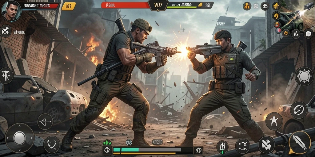 Tangkapan layar gameplay V07 yang menegangkan dan seru.