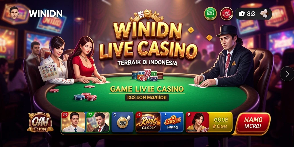 Tampilan permainan LIVE Casino di WINIDN yang menegangkan.